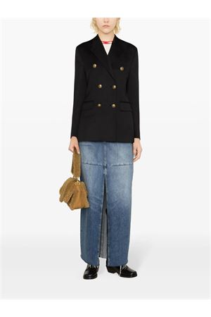 Black virgin wool double-breasted blazer GOLDEN GOOSE | GWP00829P00152190100